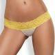 OBSESSIVE PACK TANGA + SHORTIES LACEA AMARILLO Y BLANCO S/M