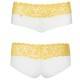 OBSESSIVE PACK TANGA + SHORTIES LACEA AMARILLO Y BLANCO S/M