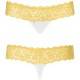 OBSESSIVE PACK TANGA + SHORTIES LACEA AMARILLO Y BLANCO S/M