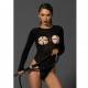 LEG AVENUE TEDDY WITH ORING CUPS NEGRO