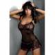 LILIANE BABYDOLL 2PCS FLOWER NEGRO/LILA S/M