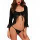 QUEEN BABYDOLL& TANGA NEGRO TALLA UNICA