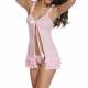 QUEEN BABYDOLL & TANGA ROSA TALLA UNICA