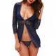 QUEEN BLUE BABYDOLL & TANGA TALLA UNICA