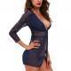 QUEEN BLUE BABYDOLL & TANGA TALLA UNICA