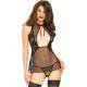 LEG AVENUE BABYDOLL ESPALDA DESCUBIERTA NEGRO S/M