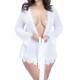 QUEENLINGERIE SET3PCS BLANCO TALLA GRANDE