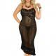 QUEENLINGERIE DRESS BLACK & THONG PLUS SIZE