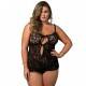 LEG AVENUE CHEMISE BLACK TALLA GRANDE