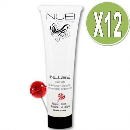 PACK 12UDS NUEI INLUBE ALOE VERA PIRULETA CORAZÓN 100ML