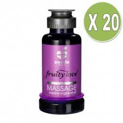 FRUITY LOVE ACEITE MASAJE EFECTOR CALOR 100 ML FRAMBUESA / POMELO PACK 20 UDS