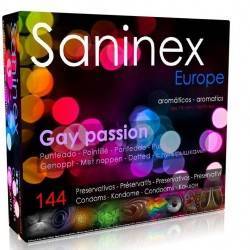 SANINEX PRESERVATIVOS GAY PASSION PUNTEADO AROMATICO FRUTAL 144 UDS
