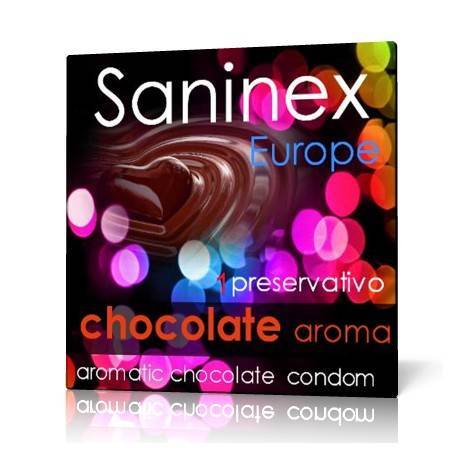 SANINEX PRESERVATIVO LISO AROMA A CHOCOLATE 1 UNIDAD