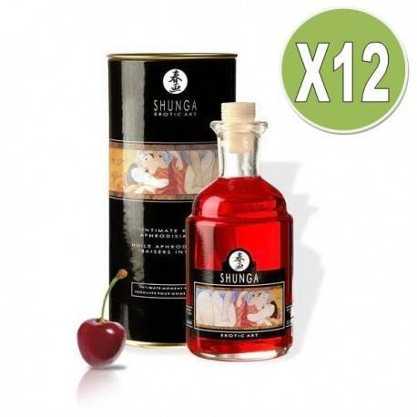 SHUNGA ACEITE AFRODISIACO BESOS INTIMOS DE CEREZA ARDIENTE (X 12 UDS)