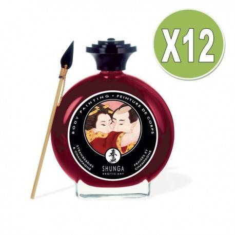 SHUNGA PINTURA CORPORAL DE FRESAS Y CHAMPAGNE (X 12 UDS)