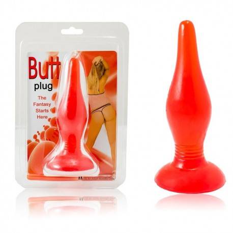 PLUG ANAL TACTO SUAVE ROJO 14.2