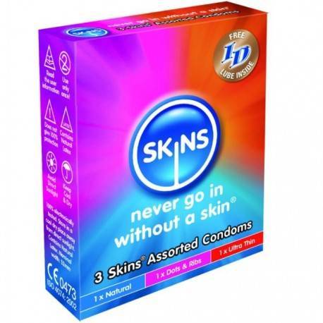 SKINS PRESERVATIVOS NATURAL + FINO + PUNTOS & ESTRIAS 3 UDS