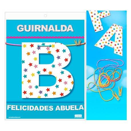 GUIRNALDA FELICIDADES ABUELA (Cartulina 220gr)