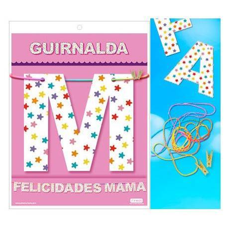 GUIRNALDA FELICIDADES MAMA (Cartulina 220gr)