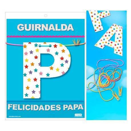 GUIRNALDA FELICIDADES PAPA (Cartulina 220gr)