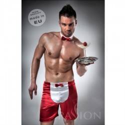 DISFRAZ CAMARERO 019  SEXY ROJO/NEGRO  BY PASSION MEN S/M