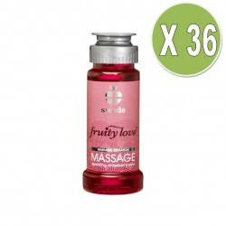 FRUITY LOVE ACEITE MASAJE EFECTOR CALOR 50 ML FRESAS CON SHAMPAGNE PACK 36UDS