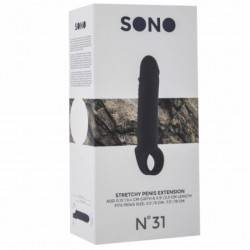 SONO 31  EXTENSION +2.5CM  PENE CON ANILLA TESTÍCULOS NEGRO