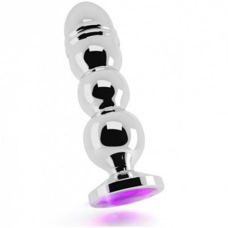 RICH R10 PLUG ANAL METAL SILVER PURPLE SHAPHIRE 12.5CM