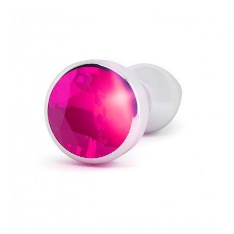 RICH R9 SILVER PLUG ANAL METAL PINK SAPHIRE 10CM