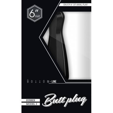 BOTTOMLINE M3-6 BUTTPLUG ANAL RUBBER NEGRO 15.5 X 4.5CM