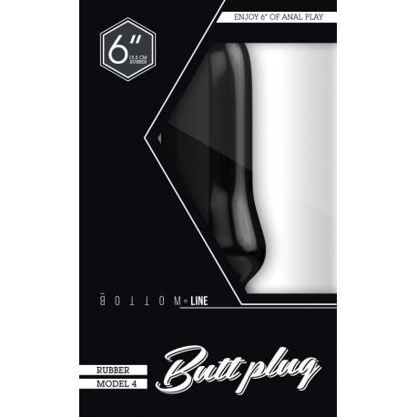 BOTTOMLINE M4-6 BUTTPLUG ANAL RUBBER NEGRO 15.5 X 5.1CM