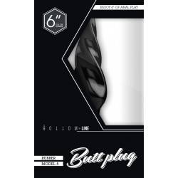 BOTTOMLINE M5-6 BUTTPLUG ANAL RUBBER NEGRO 15.5 X 4.5CM