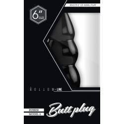 BOTTOMLINE M6-6 BUTTPLUG ANAL RUBBER NEGRO 15.5 X 5.4CM