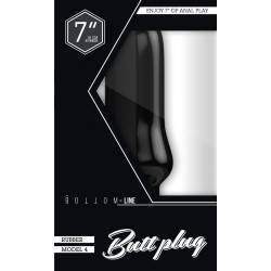 BOTTOMLINE M5-7 BUTTPLUG ANAL RUBBER NEGRO 18 X 6.0CM