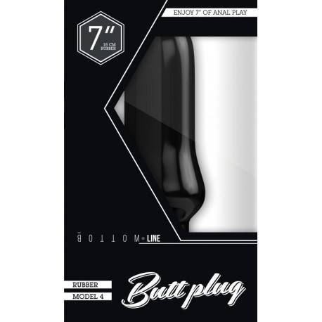 BOTTOMLINE M5-7 BUTTPLUG ANAL RUBBER NEGRO 18 X 6.0CM