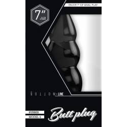 BOTTOMLINE M6-7 BUTTPLUG ANAL RUBBER NEGRO 18 X 6.4CM