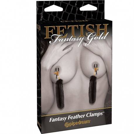 FETISH FANTASY GOLD PINZAS PARA LOS PEZONES CON PLUMAS