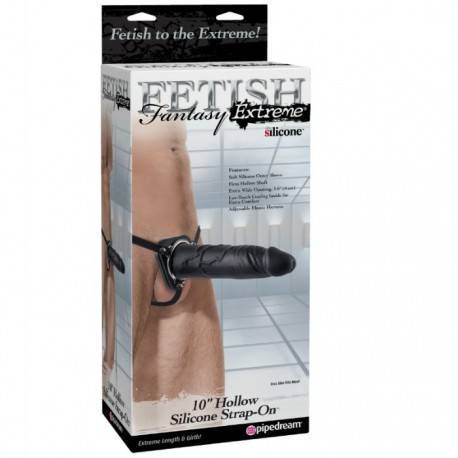 STRAP-ON CON DILDO HUECO SILICONA 10" FETISH FANTASY EXTREME