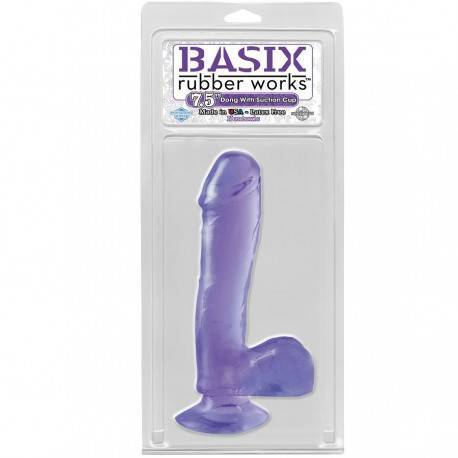 BASIX PENE DE GELATINA SUCCION LILA 19 CM