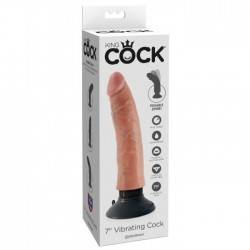 DILDO VIBRADOR KING COCK 17.78 CM NATURAL