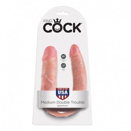 KING COCK DILDO DOBLE PENETRACIÓN 13.9 CM NATURAL