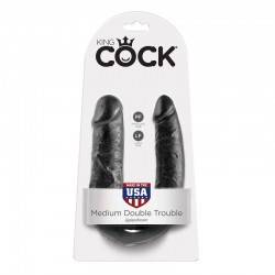 KING COCK DILDO DOBLE PENETRACIÓN 13.9 CM NEGRO