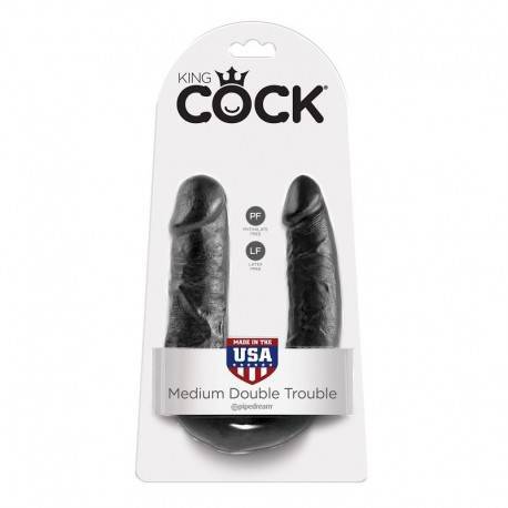 KING COCK DILDO DOBLE PENETRACIÓN 13.9 CM NEGRO