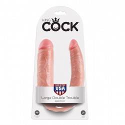 KING COCK DILDO DOBLE PENETRACIÓN 17.8 CM NATURAL