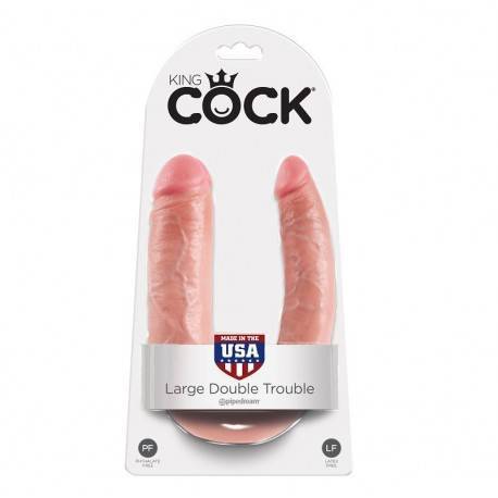 KING COCK DILDO DOBLE PENETRACIÓN 17.8 CM NATURAL