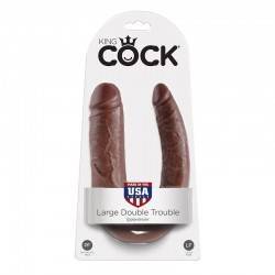 KING COCK DILDO DOBLE PENETRACIÓN 17.8 CM MARRON