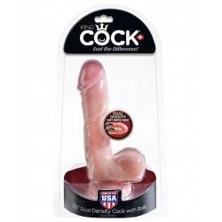 KING COCK DUAL DENSITY 7.5" DILDO NATURAL CON TESTICULOS