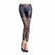 QUEEN LINGERIE LEGGING BLACK LEATHER SPLICE