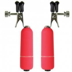 PINZA PEZONES CON VIBRADOR ROJO