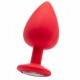 PLUG EXTRA LARGO ROJO CON DIAMANTE